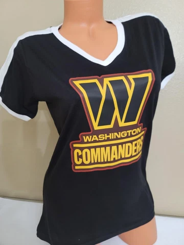 20902 Womens Ladies WASHINGTON COMMANDERS "V-Neck" Football Jersey Ringer Shirt Cover