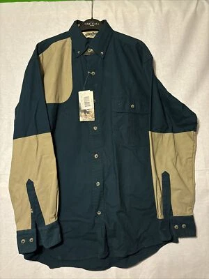 NWT Bob Allen Cotton  Long Sleeve Right Arm Hunting Shirt Men's Medium Blue/Tan - Image 1 of 4