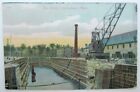 Vintage 1913 Postcard Dry Dock Charlestown Massachusetts Ship