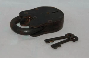 Antiguo Candado de Hierro Antiguo con Llave Tamaño Grande y Grillete Fuerte Pesado - Imagen 1 de 5