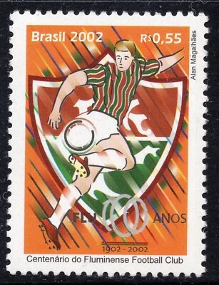 195 - Brazil 2002 - The 100th Anniversary of the Fluminense Football Club - MNH - Image 1 of 2