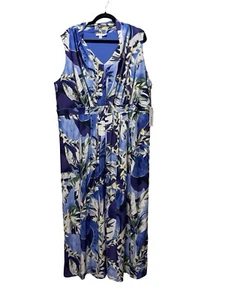 NWT Chico’s Tropical Print Pleat Front Maxi Dress Size XXL/20 (Chico’s Size 4) - Picture 1 of 10