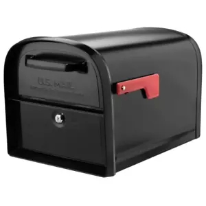 Locking Secure Mailbox 11.2 in x 11.4 in Steel Heavy Duty Keyed Post Mount Box - Picture 1 of 12