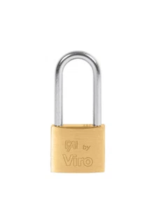 Lucchetto rettangolare "fai by VIRO" in ottone arco lungo 30x64H mm. - Foto 1 di 1