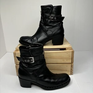 Harley Davidson “Bella” Black Leather Women’s Biker Riding Boots Size 6.5 Boots - Picture 1 of 13