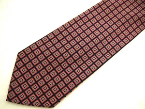 Brooks Brothers Makers Mens Necktie Tie Navy Blue Pink Checkered Silk 60" - Bild 1 von 4