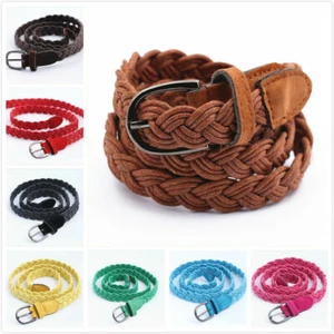 Girls Women Velvet Narrow Thin Buckle Strap Waist Belt Waistband - Picture 1 of 8