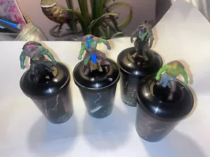Set of 4 Teenage Mutant Ninja Turtles Plastic Drinking Cup With lid & Turtle - Picture 1 of 10