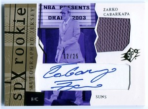 2003-04 Upper Deck SPx Spectrum ZARKO CABARKAPA Auto Jersey RC Rare Suns SP #/25