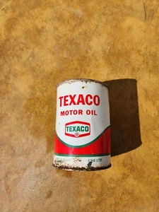 Vintage Metal Texaco One Quart FULL Motor Oil Can SAE30 Pre-owned - Picture 1 of 4