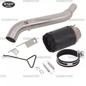 Exhaust Connected Mid Link Pipe For Bajaj Pulsar NS200 Carbon Fiber Muffler - Picture 1 of 10
