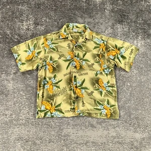 Chicago White Sox Hawaiian Shirt Mens Medium Yellow Floral All Over Print Rayon - Picture 1 of 11