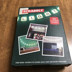 Scrabble Tile Light Set 10 Lights 60 Letter Stickers USB Create Personal Message - Picture 1 of 3