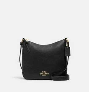 Coach Ellie Gold/Schwarz Raffiniertes Kiesel Leder Akten Tasche/Umhängetasche - Bild 1 von 4