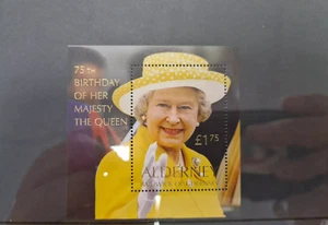 Alderney stamps 2001 75th Birthday Of the Queen in presentation pack - Picture 1 of 2