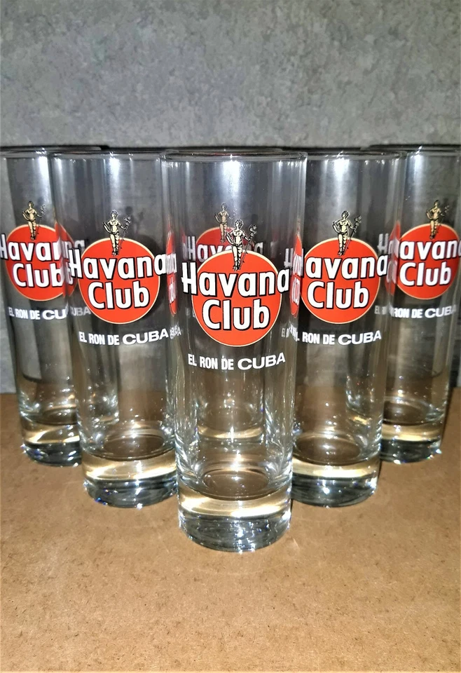 6 VERRES RHUM HAVANA CLUB TUBES 22CL NEUFS - Photo 1/1