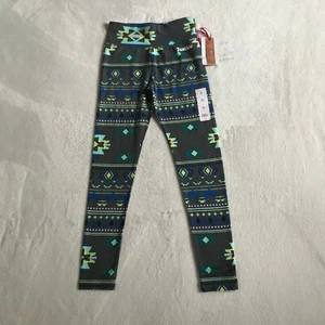 Justice Girls Elastic Waist Aztec Print Full Length Leggings Sz M (10) Waist 23" - Picture 1 of 12