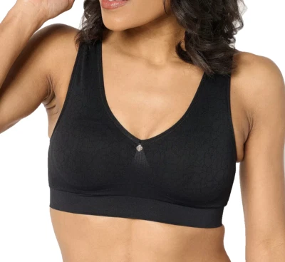 Breezies~Cooling Comfort Wirefree Contour Bra~1X~Black~A670851~Foam Cup - Image 1 of 3