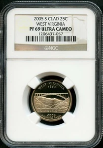 2005-S Clad West Virginia Quarter - NGC PF69 Ultra Cameo - Picture 1 of 2