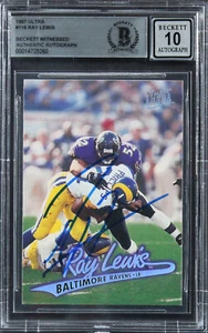 Ravens Ray Lewis Authentic Signed 1997 Ultra #116 Card Auto 10! BAS Slabbed - Picture 1 of 2