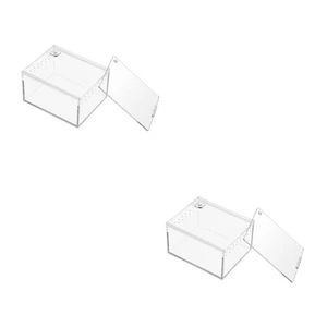 2 Pack Leak-proof Pet Crawling Box Travel Reptile Feeding Spider House - Picture 1 of 12