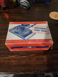 Vtg Speedway Paper Punch No. 72 2 Hole Punch w/ Original Box - Picture 1 of 9