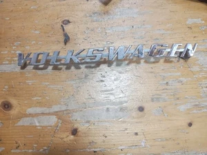 VTG VOLKSWAGEN VW BEETLE BUG SCRIPT EMBLEM NAMEPLATE BADGE OEM REAR DECK LID OLD - Picture 1 of 7