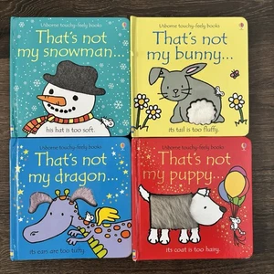 Lot of 4 That’s Not My Books Puppy Bunny Snowman Dragon Usborne Touch Feel - Picture 1 of 11