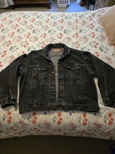 🔥Vintage Levis Jacket Mens 527 XL Denim Trucker 70507-4858 Black Made USA 08/89 - Picture 1 of 11
