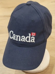 Canada Blue Adjustable Baseball Cap Hat with Flag Embroidery - Picture 1 of 6