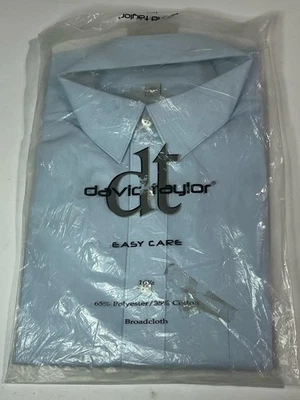 Camisa de vestir manga corta David Taylor Easy Care para hombre talla 16 1/2 K C Foto 1 de 3
