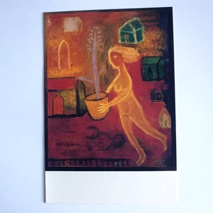 Postal de colección 1993 "Corriendo con un árbol azul" Mary Clare Kilvert Galería - Imagen 1 de 2