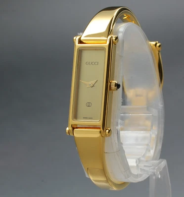 Brazalete para mujer Exc+5 Exc+5 vintage Gucci 1500 12 mm cuarzo esfera dorada de JAPÓN Foto 1 de 4