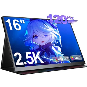 UPERFECT 16" 2K Tragbarer Monitor 120Hz Gaming Bildschirm 16:10 HDMI Monitor - Bild 1 von 7