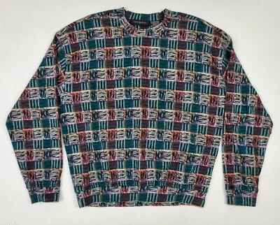 Suéter de Colección Jhane Barnes Mezcla de Algodón Estilo Coogi Geométrico Cuello Redondo Talla M Foto 1 de 4