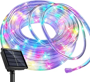 Solar Colorful Rope Lights, 66Ft 200 LED Waterproof Rope Lights for Outside, Sol - Picture 1 of 7