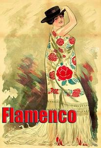 Art Ad Flamenco Spannish Dancer Dance Poster Print - Picture 1 of 1