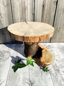 1, 2 Tier Lovely Rustic Wedding Table Decor Natural Wood Log Cake Stand Display - Picture 1 of 22
