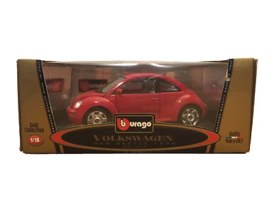 Volkswagen Beetle 1998 nuevo Cod. Fundido a presión 3342 rojo 1:18 por Burago - sin usar, en caja Foto 1 de 4