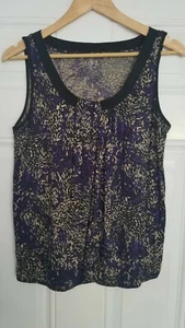 Women's LOFT Rayon Lyocell Colorful Pleated Incredibly Soft Sleeveless Top M - Picture 1 of 12