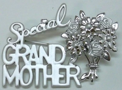 Special Grandmother Script Brooch Pin in Silver Plate Signed by Danecraft  NEW - Image 1 of 4