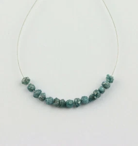 15 x Blue Rough Diamond Drilled Raw Diamond 0.3mm Hole approx. 3.5Carat / 2.5 to 3mm - Picture 1 of 4