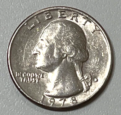 1978 D Washington Quarter ERROR  Filled in "D" Mint Mark Closed AM - Image 1 of 4
