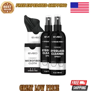 Brillenglasreiniger Spray Kit: 2 Flaschen + 2 Mikrofasertücher, USA - Bild 1 von 5