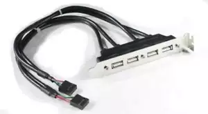 Dual 9 Pin Motherboard Header 4 USB 2.0 Port Cable Rear Bracket Intel Expansion - Picture 1 of 1