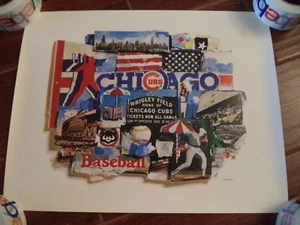 Cartel estampado de campo de los Chicago Cubs Wrigley - Imagen 1 de 2