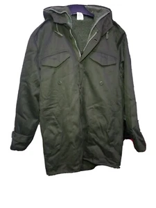 Vintage NOS Mens M65 Hyundai Corp Japanese OD Military Style Hooded Field Jacket - Picture 1 of 24