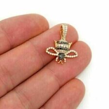 2Ct Round Lab Created Diamond Flying Bee Pendant 14k Yellow Gold Plated