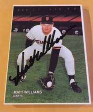 1990 Matt Williams Autograph Mother's Cookies #4 Card Nr/Mt-Mt