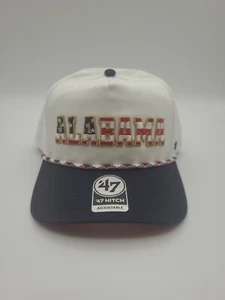 Alabama Crimson Tide Men's Hat '47 White USA Flag Script Hitch Adjustable Hat - Picture 1 of 7